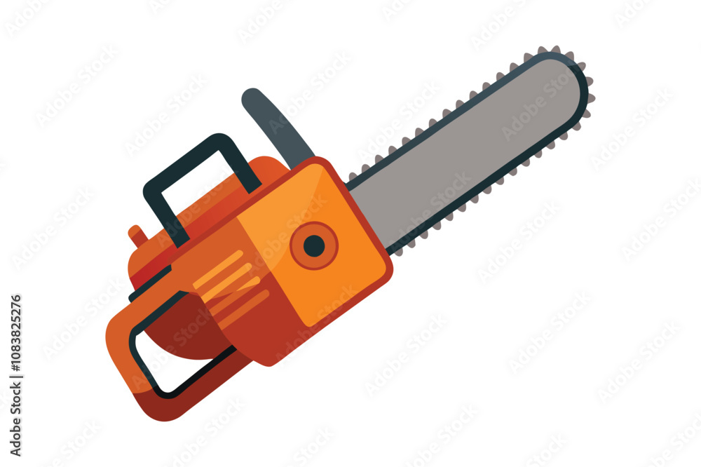 Fototapeta premium hand chainsaw vector icon with white background