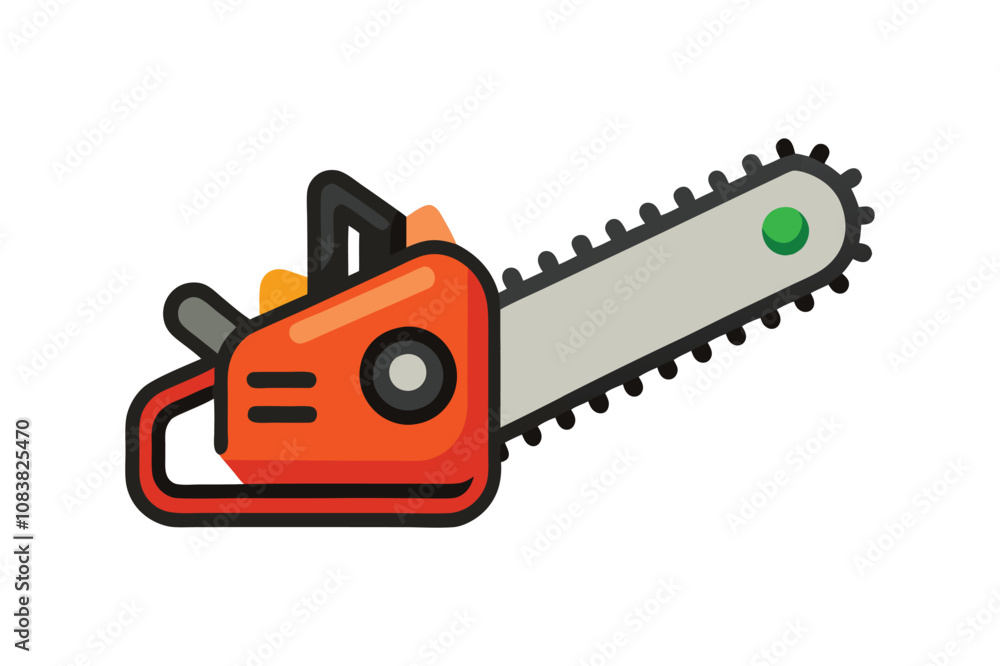 Fototapeta premium hand chainsaw vector icon with white background