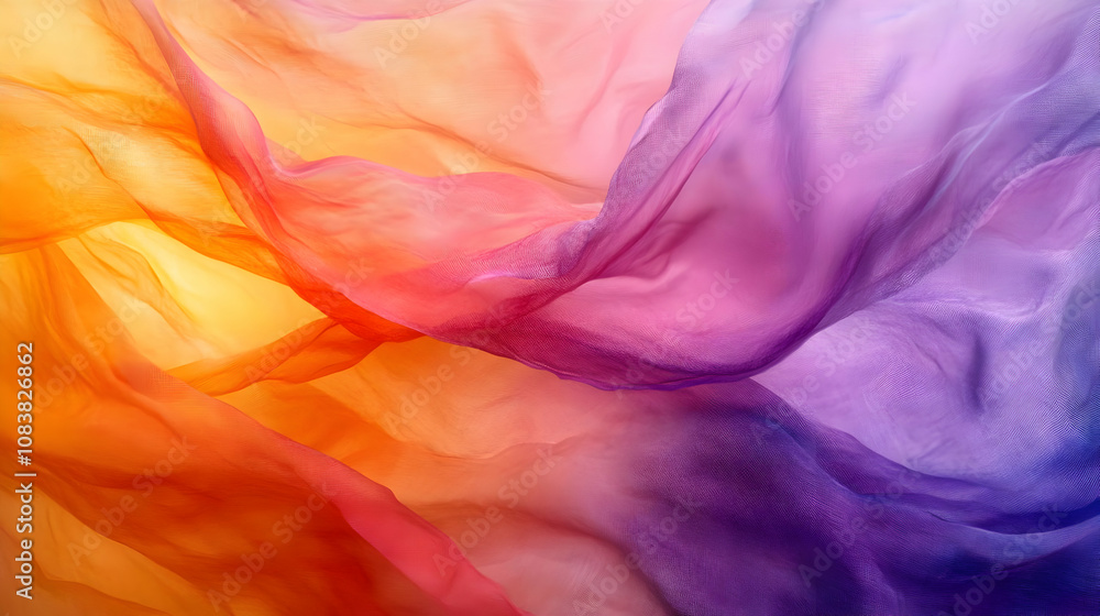 Fototapeta premium Abstract Background Image: Colorful Fabric Drapes