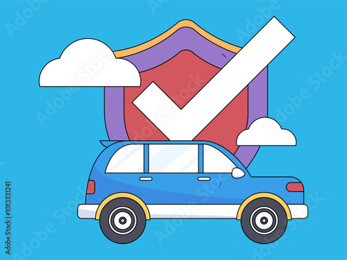 Buy insurance for car flat character vector concept operation illustration
