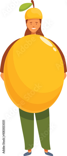 Promoter wearing a giant lemon costume is advertising healthy food and lifestyle