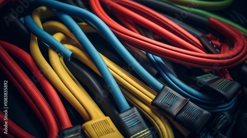 A photo of a collection of resistance bands. photo