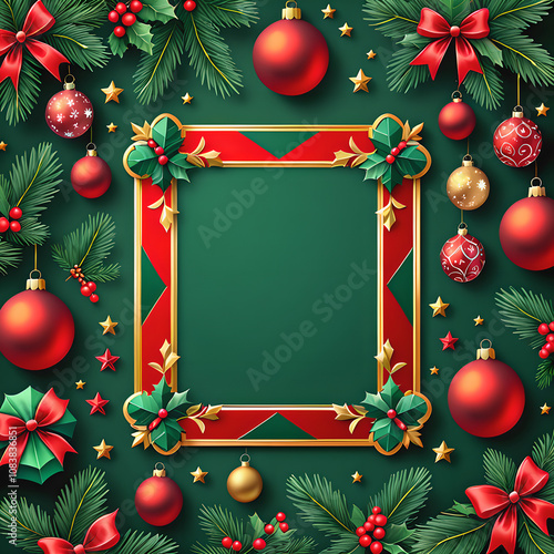 Christmas Holiday Border Patterns: High-Resolution Background Designs photo