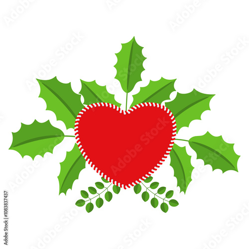 Christmas wreath design element. Winter holiday decoration.