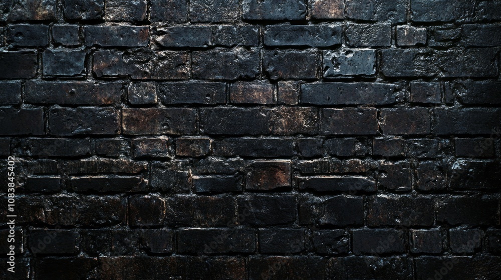 Obraz premium A brick wall with a black background