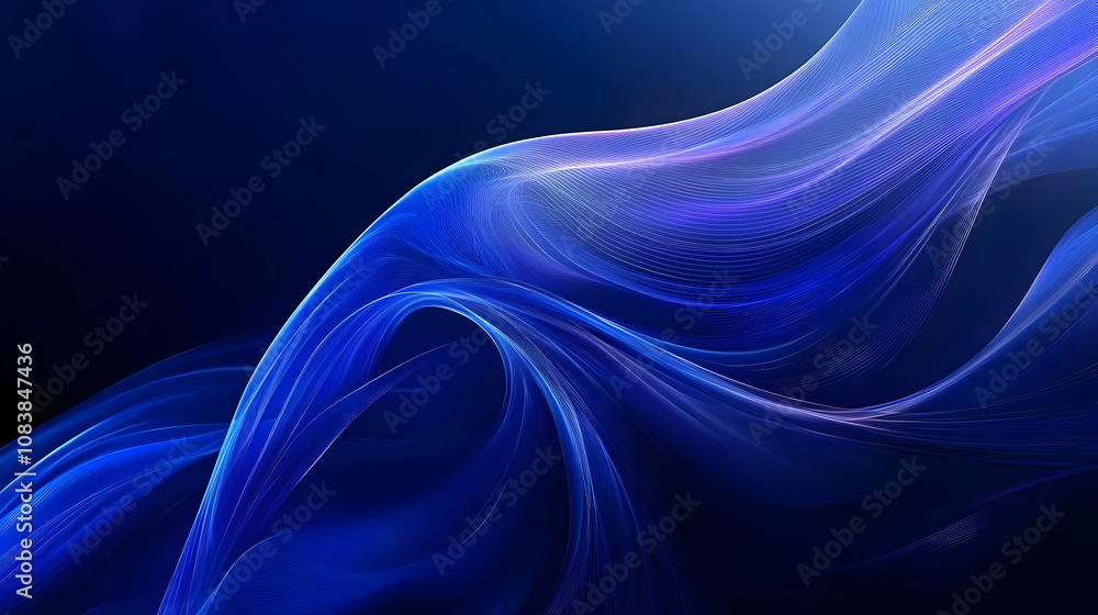 Fototapeta premium Abstract Blue Wave Background Illustration