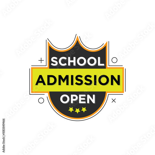 School Admission open icon on white background vector illustration