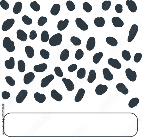 The top part of the image is mostly occupied by small spots. There is a frame at the bottom for inserting some visual information.