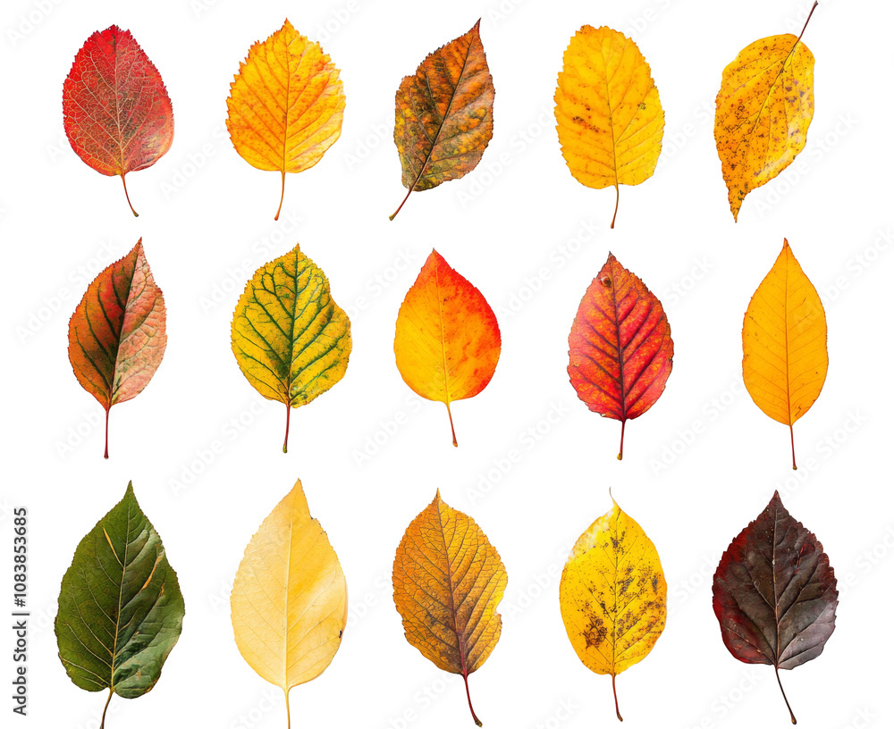 Fototapeta Autumn Leaves - Colorful Fall Foliage , isolated on white background png