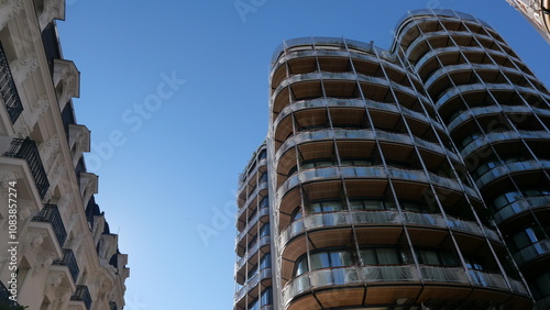 Monaco, facade of the new residential quarter of One, magnificent apartments, a foot zone with a large number magnificent branded shops and restaurants, place Casino