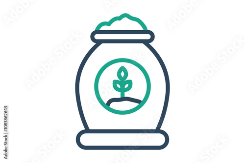 Fertilizer icon. line icon style. icon related to gardening. gardening tools elements vector illustration photo