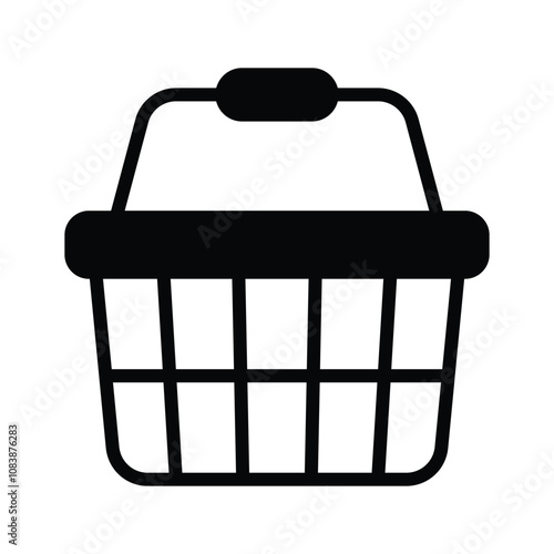 Icon representing a shopping basket for holding products