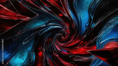 a colorful image of a red and blue swirl.