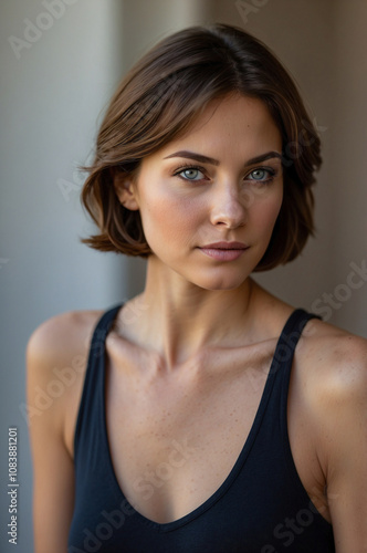 Confident Portrait of Woman with Striking Blue Eyes and Natural Lighting Free Download Confident Portrait of Woman with Striking Blue Eyes and Natural Lighting - GFXLoad