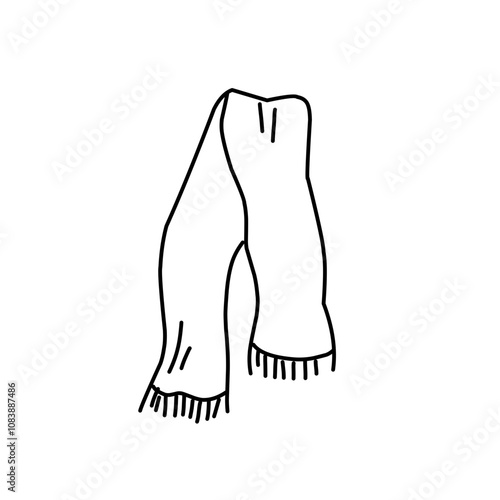 Winter clothes, line icon