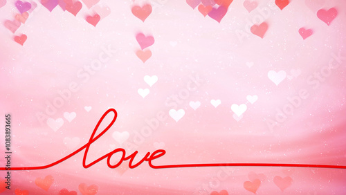 Love word on hearts bokeh copy space illustration backgrounds.	
