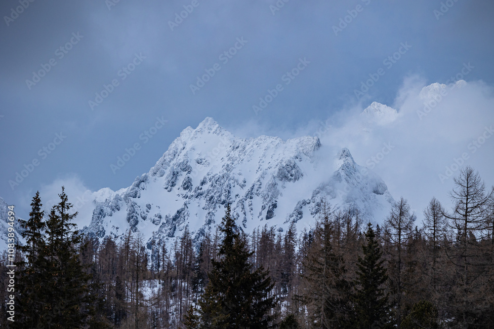 Obraz premium Strbske Pleso frozen lake in High Tatras Slovakia