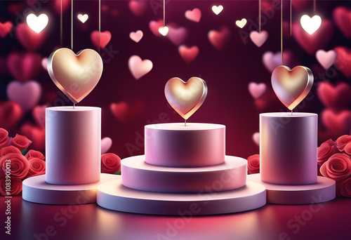 podium valentine  background