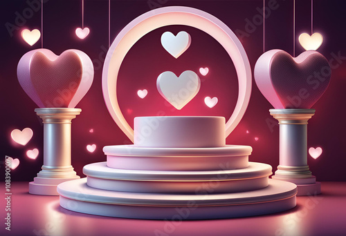 heart shaped  podium valentine