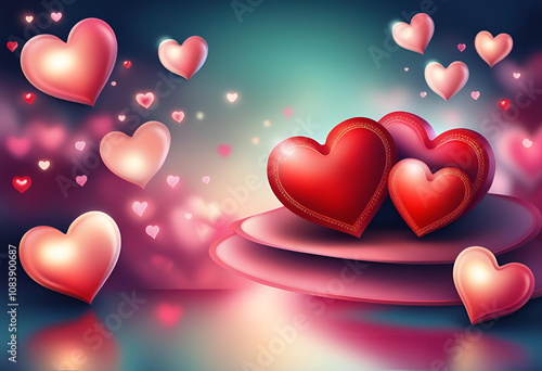 valentine background with hearts