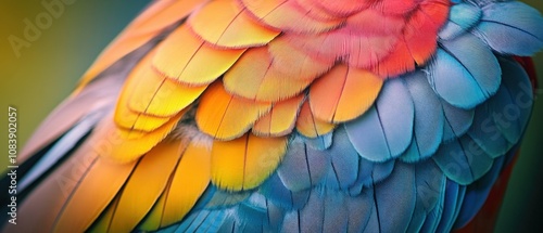 Wallpaper Mural vibrant feathers of a colorful bird showcasing brilliant hues Torontodigital.ca