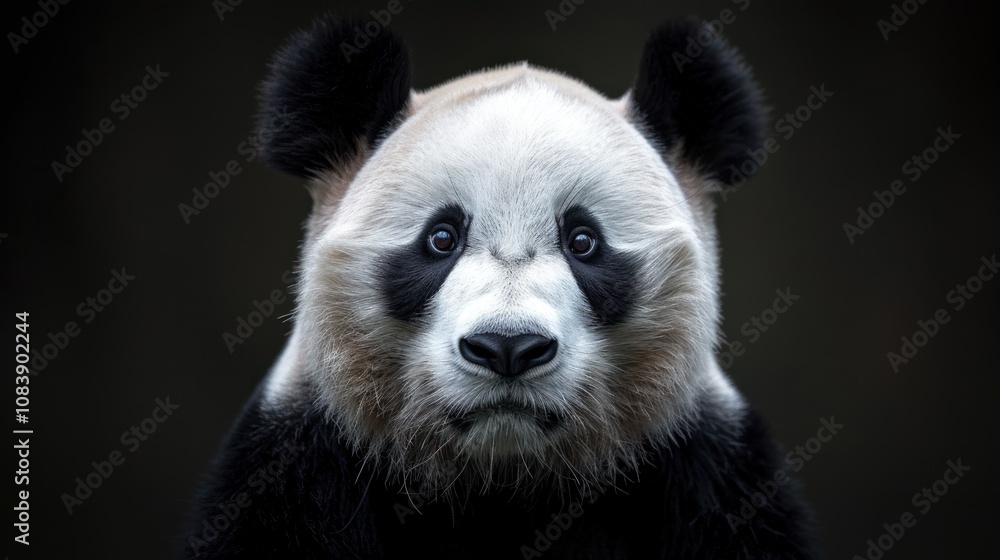 Fototapeta premium Close-up Portrait of a Curious Panda