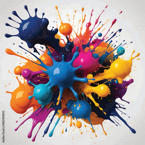 set of ink stains and splatters.