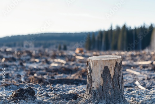 Wallpaper Mural Logging Scene with Fallen Trees and Barren Ground Torontodigital.ca