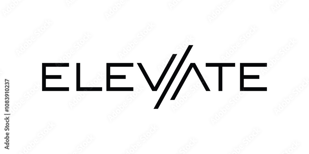 Obraz premium logo design elevate, typography text font elevate