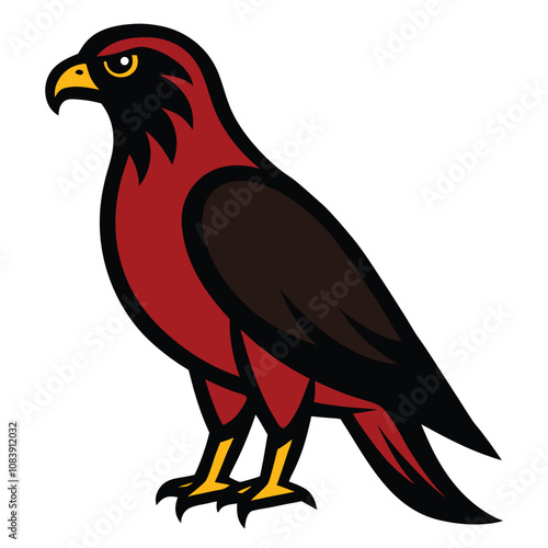 Solid color Honey Buzzard animal vector design