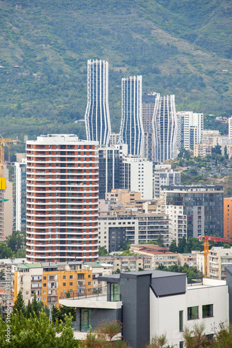 Beautiful view of Tbilisi, Saburtalo and Vake districts photo