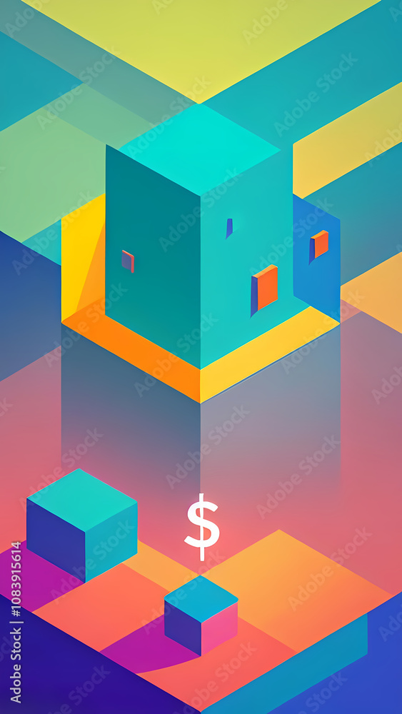 Obraz premium background with cubes