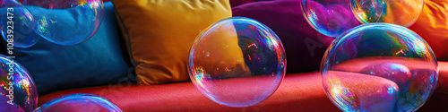 Bubble Lounge: A cozy seating area surrounded by giant bubbles, inviting relaxation and play. photo