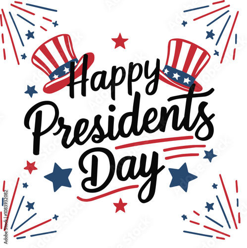Happy Presidents Day background with flag USA. Vector illustration