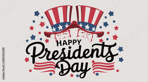 Happy Presidents Day background with flag USA. Vector illustration
