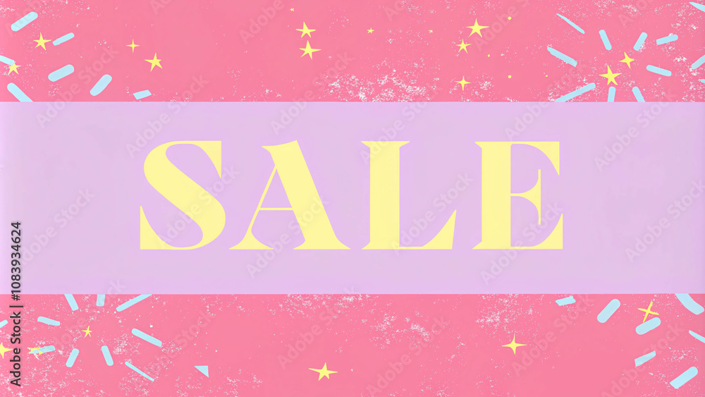 Naklejka premium Stylish sale banner for social media, with bold fonts, high-fashion aesthetic, and vibrant accents like neon pink and electric blue. Ideal for retail promotions