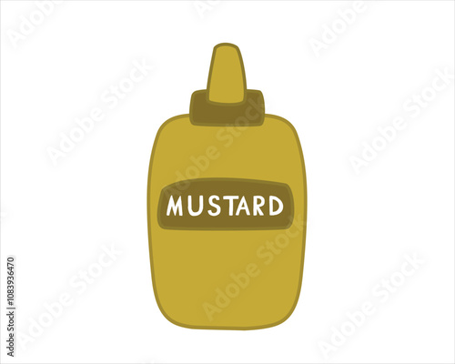 Mustard Bottle Illustration for culinary design