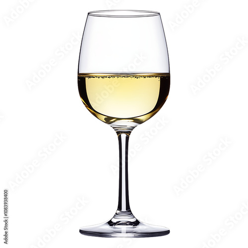 [Transparent Background PNG]Elegant White Wine Glass photo