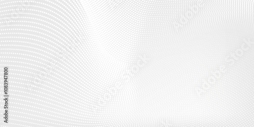 Wallpaper Mural Dot white gray wave light technology texture background. Abstract big data digital concept. 3d rendering. Torontodigital.ca