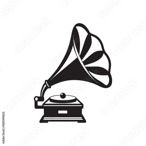 Gramophone isolated on a white background