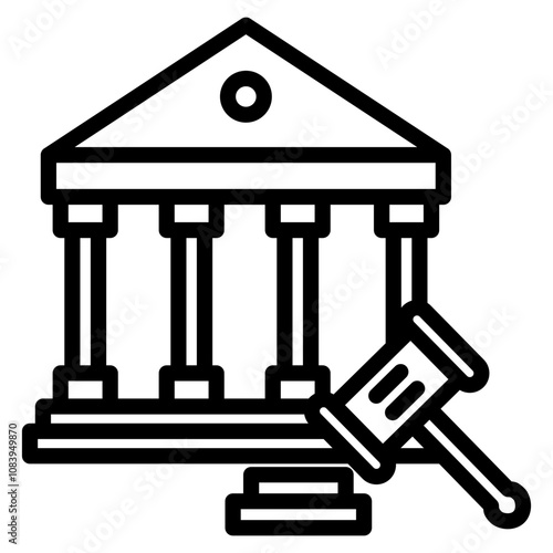 Court Building  Icon Element For Design