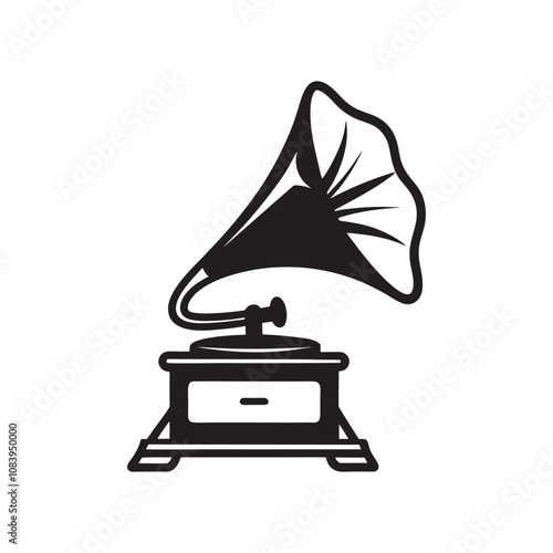 Gramophone isolated on a white background