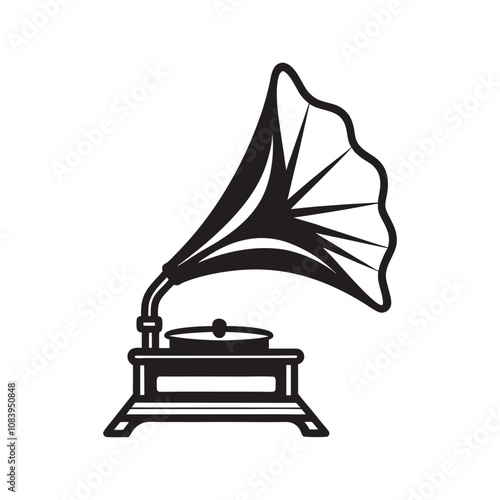 Gramophone isolated on a white background