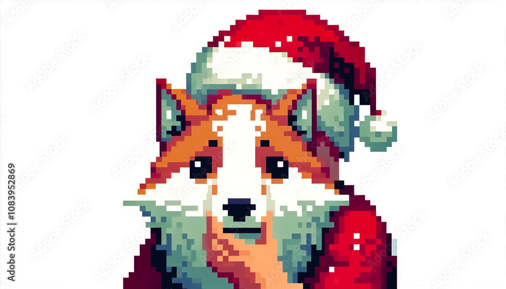 Fototapeta premium Illustration against light background with space for text, pixel art style 