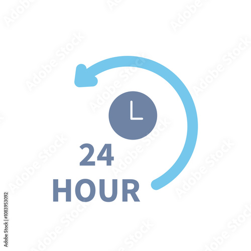 24 hour concept line icon. Simple element illustration. 24 hour concept outline symbol design.