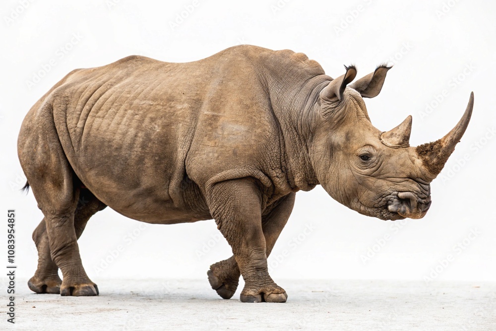 Fototapeta premium Rhino animal isolated on white background 