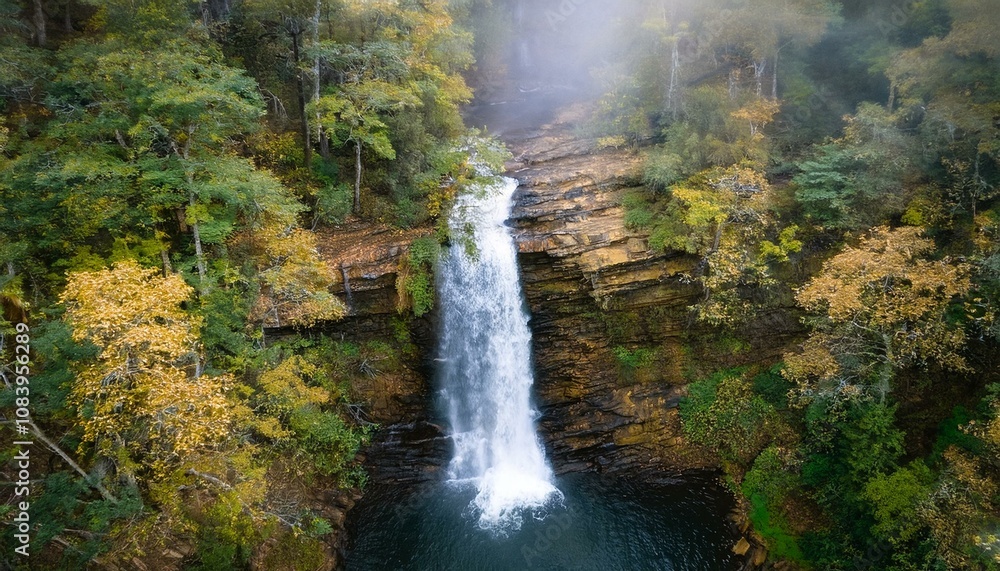 Fototapeta premium Cascada en medio de un bosque frondoso