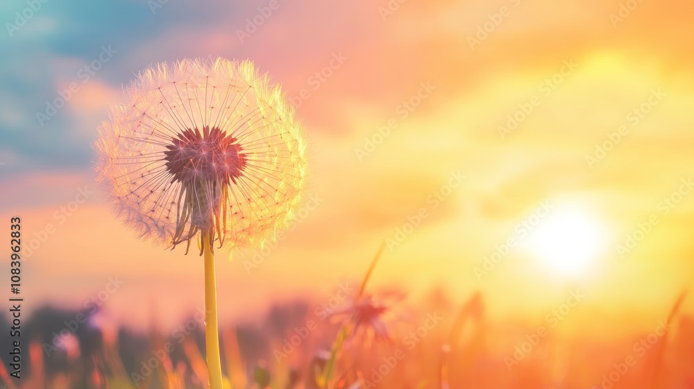 Fototapeta premium Dandelion Sunset