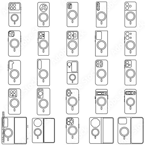 Minimalist Line Icons Phone Cases Set