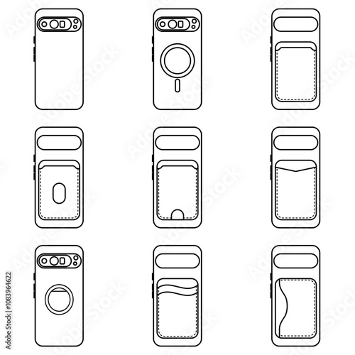 Minimalist Line Icons Phone Cases Set